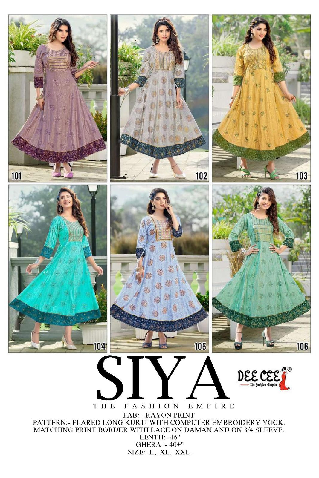 Siya By Deecee Rayon Designer Printed Long Kurtis Wholesale Market In Surat
